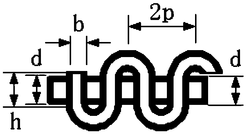 A Folded Waveguide Slow-Wave Structure with Decreasing Electron Beam Channels