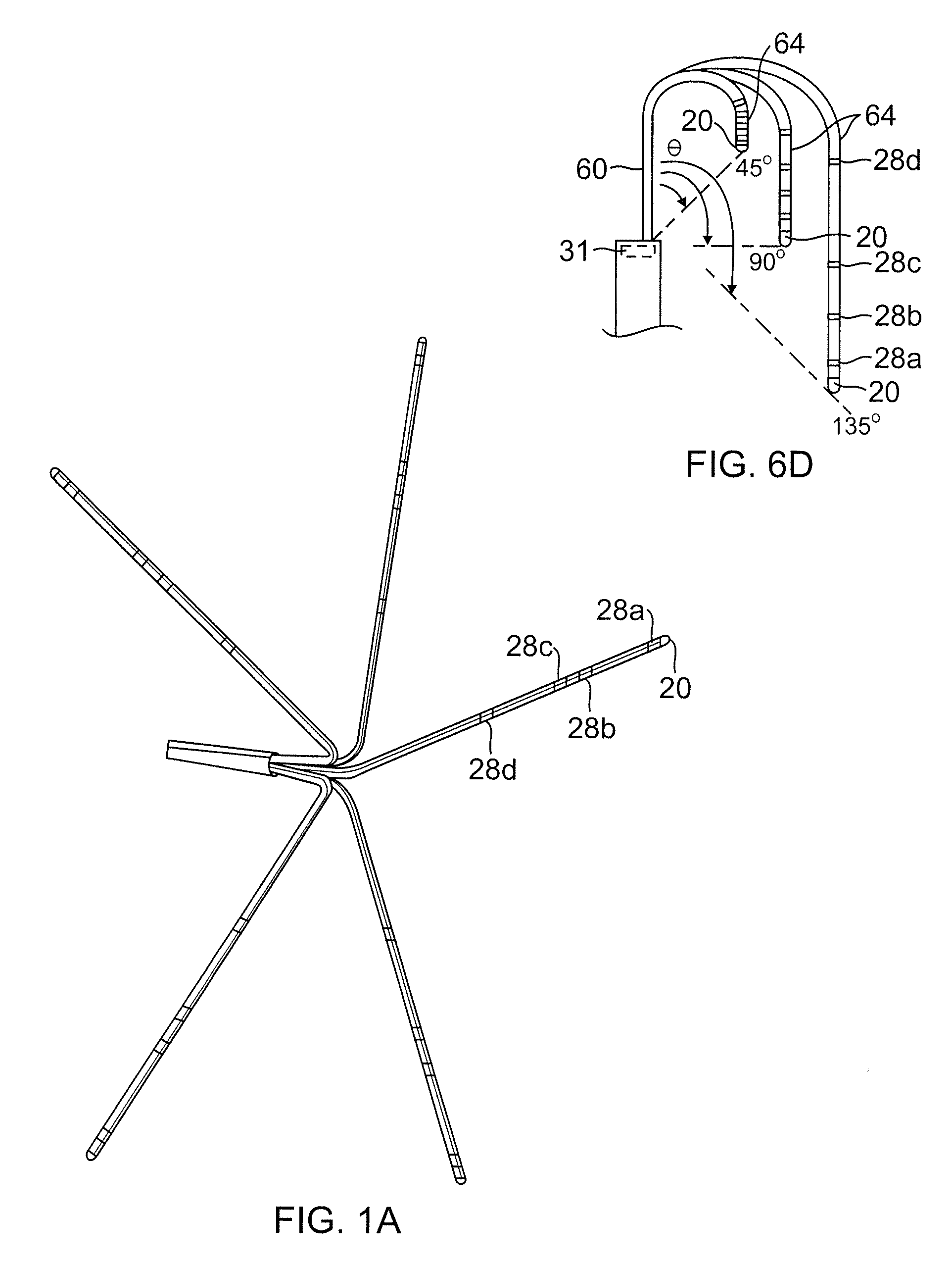 Flower catheter for mapping and ablating veinous and other tubular locations