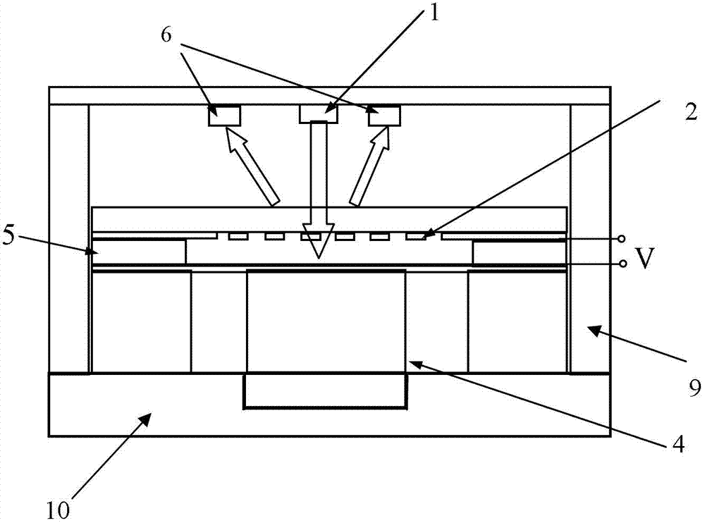 Micro-optical acceleration sensor integrated with grating piezoelectric modulation and detection method thereof