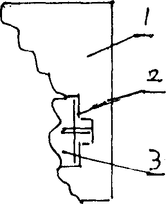 Method of embedding glass fiber reinforced plastics or gypsum sculptural pattern onto wooden line with decorative line