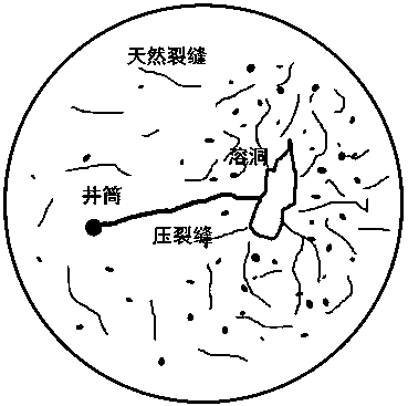 Fracture-cavity oil and gas reservoir fractured well large karst cave well testing interpretation method