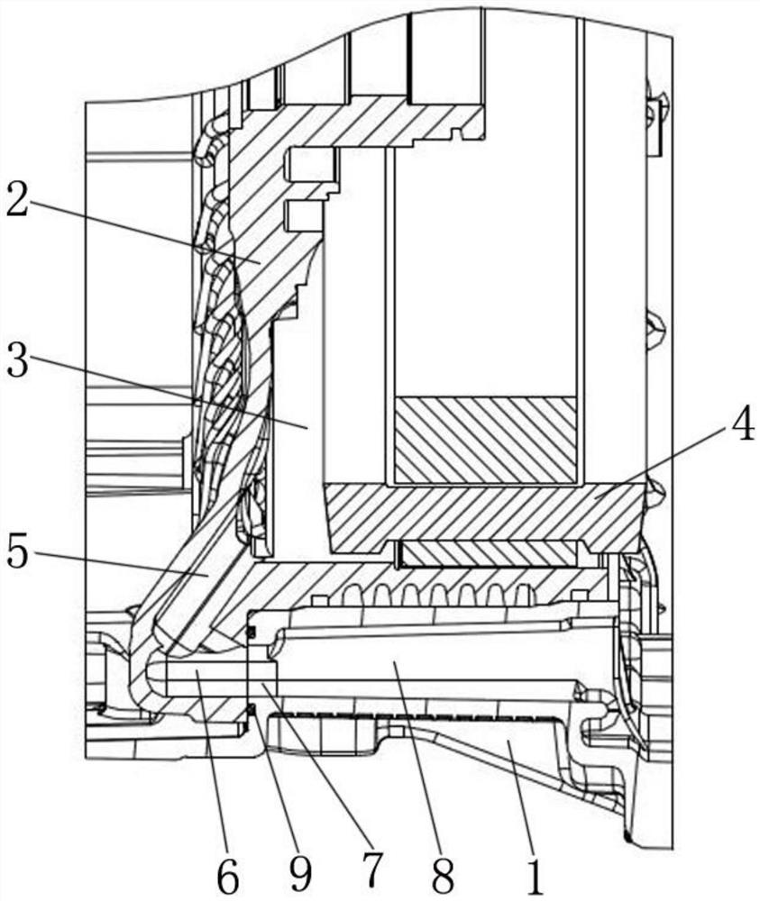 Hybrid transmission box body oil return path structure