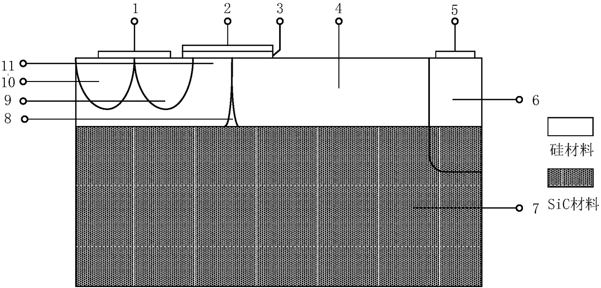 Deep drain region-equipped lateral double-diffused metal oxide composite semiconductor field effect transistor and manufacturing method thereof