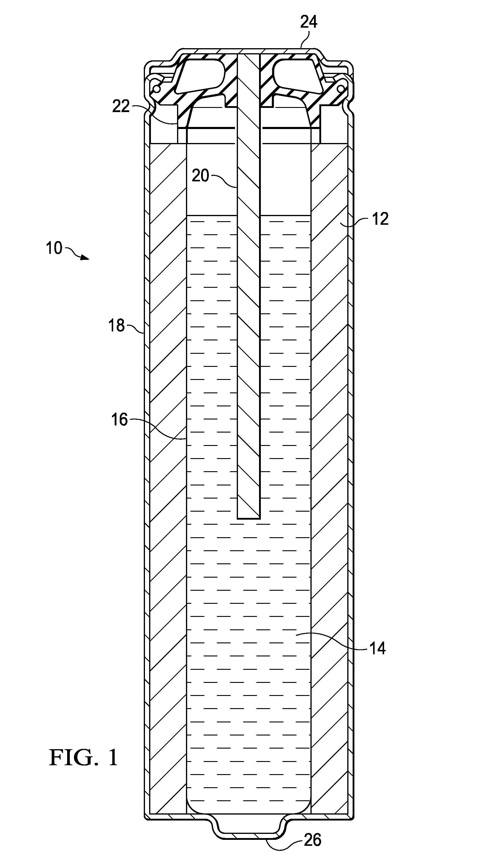 Battery including beta-delithiated layered nickel oxide electrochemically active cathode material