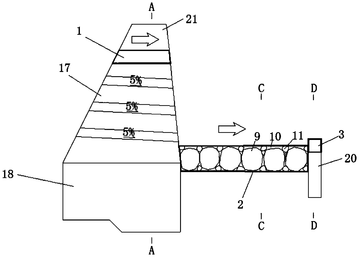 Anti-impact reinforcing structure of debris flow retaining dam