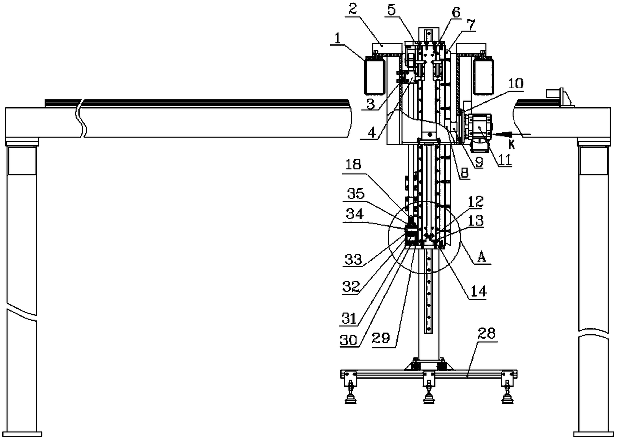 Double speed-up mechanism for mechanical arm lifting