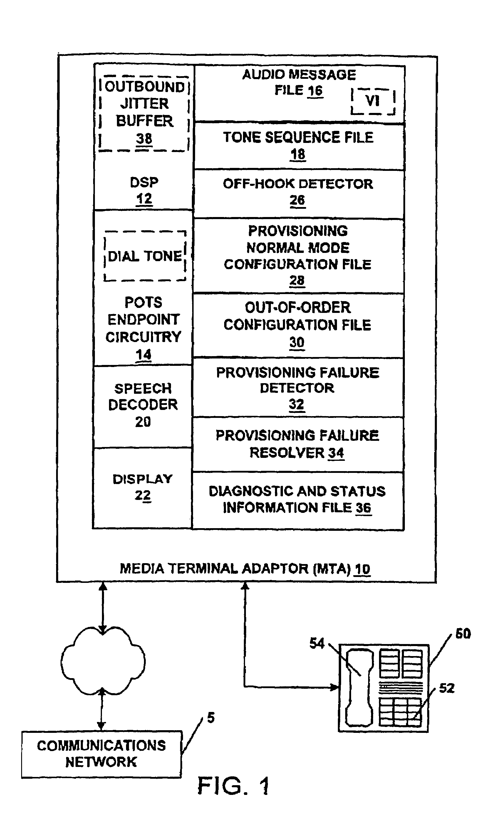 Method and apparatus for generating and playing diagnostic messages indicative of MTA provisioning status