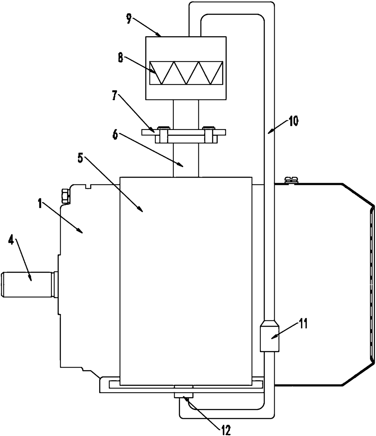 Motor with convenient-to-detach cooling device