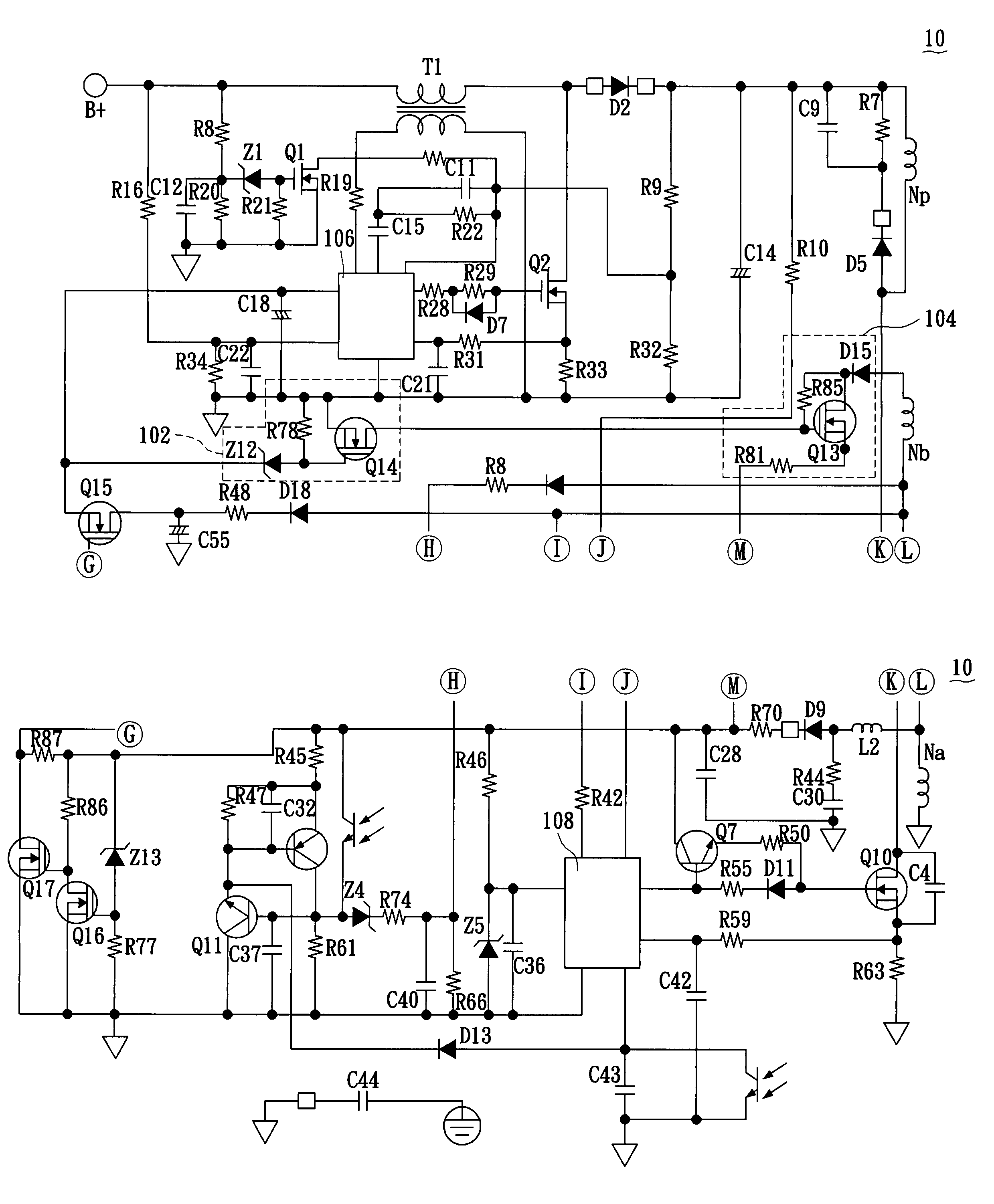 Switch-mode self-coupling auxiliary power device