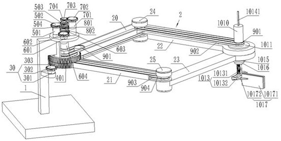 Discharging mechanical arm of mechanical arm device