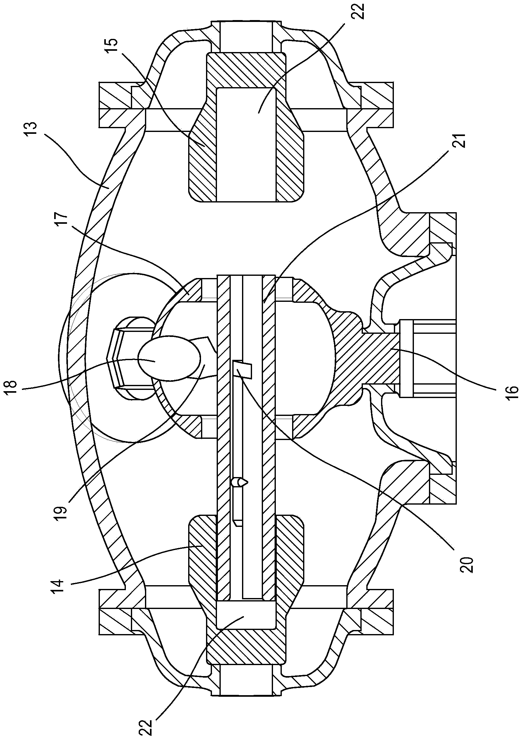 Electrical switching device at junction point between two parts of network