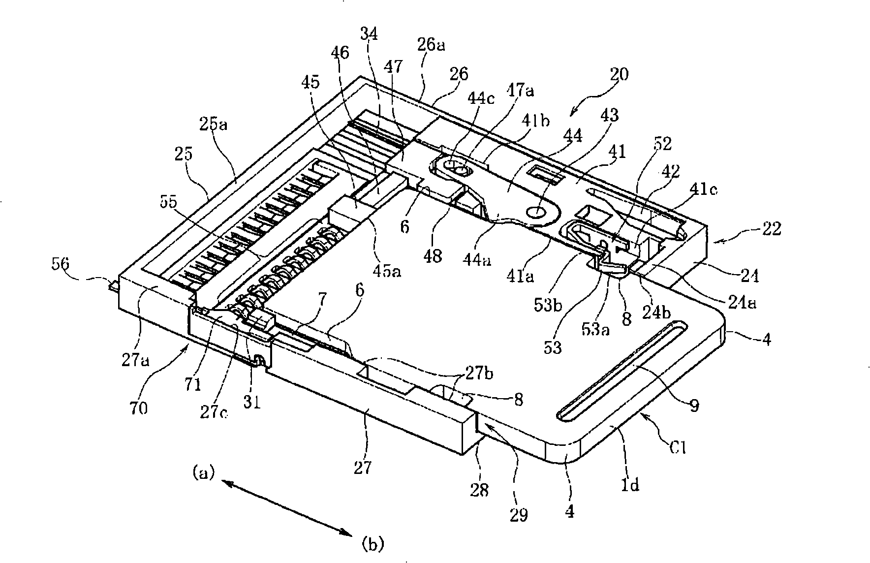 Electronic functional card and card connecting device