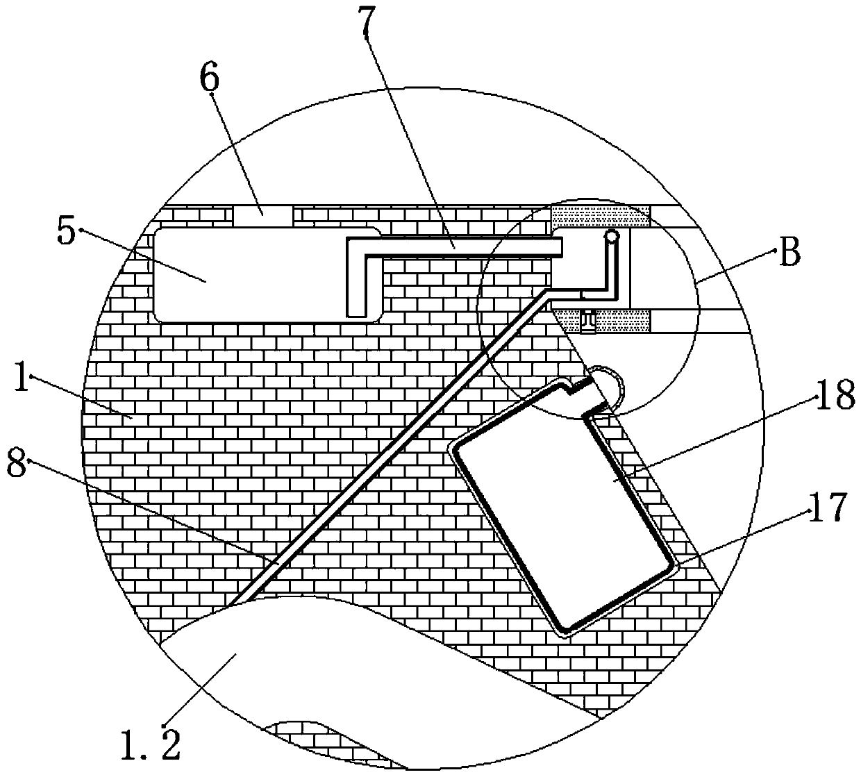 Secondary cleaning device of vacuum closestool for high-speed rail