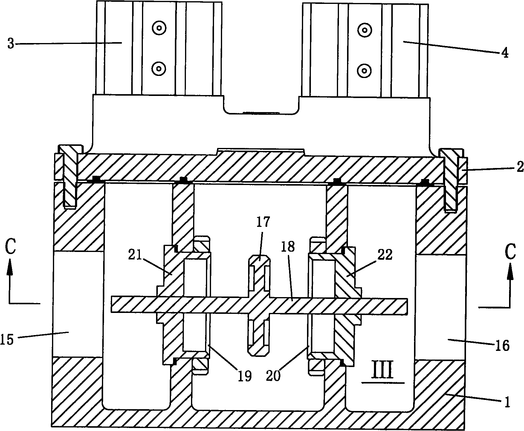 Four-way valve for absorption drying tower