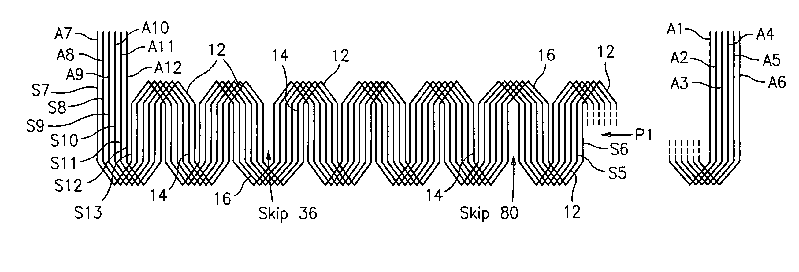 Dynamoelectric machine having reduced magnetic noise and method