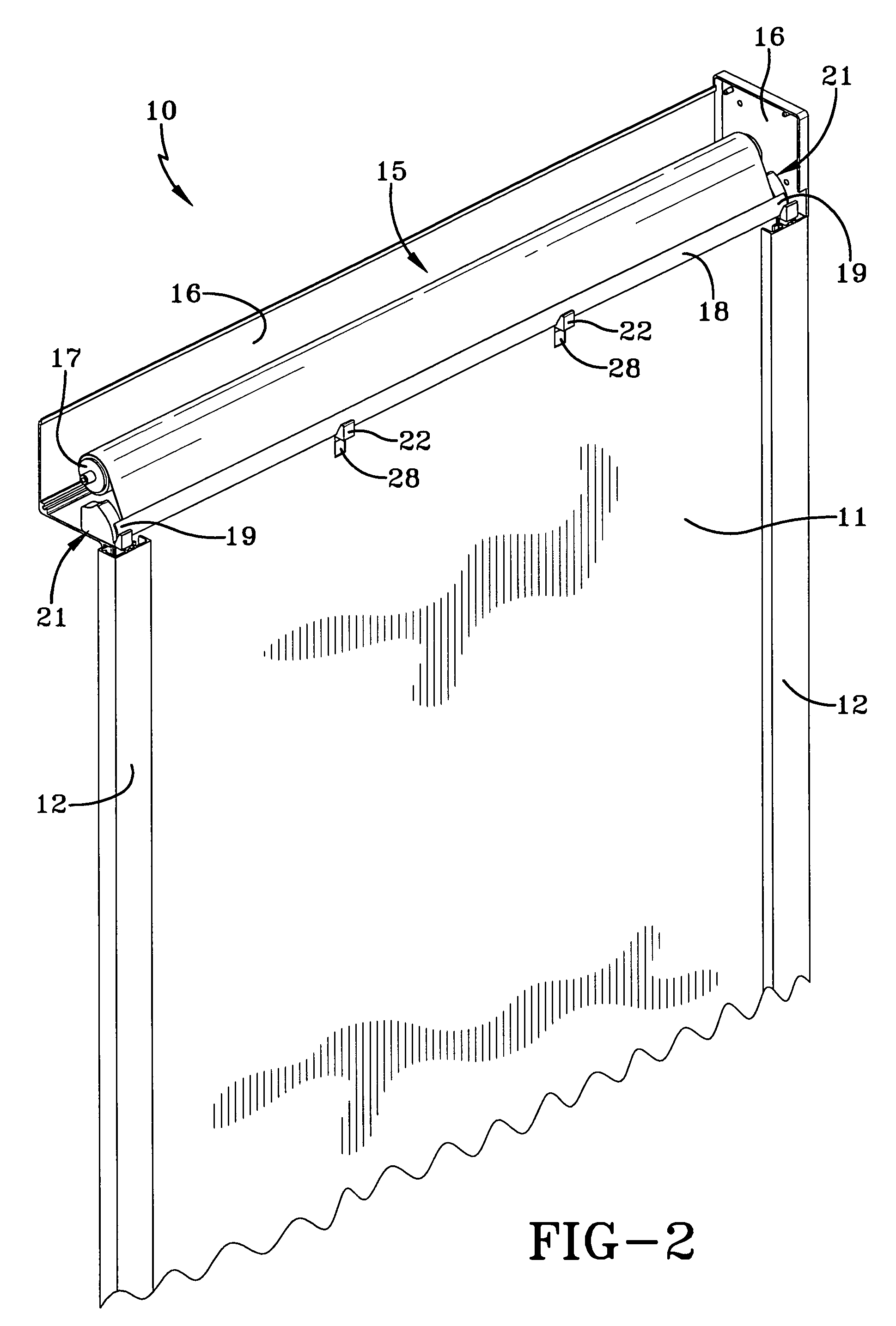 Storm curtain with counterbalance system and drive component protection