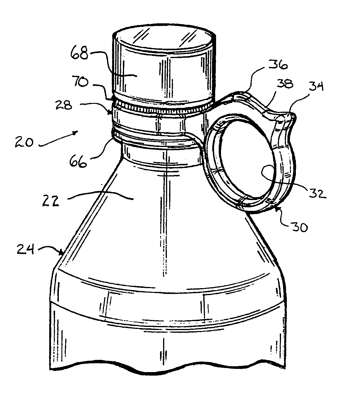 Ring handle for bottles