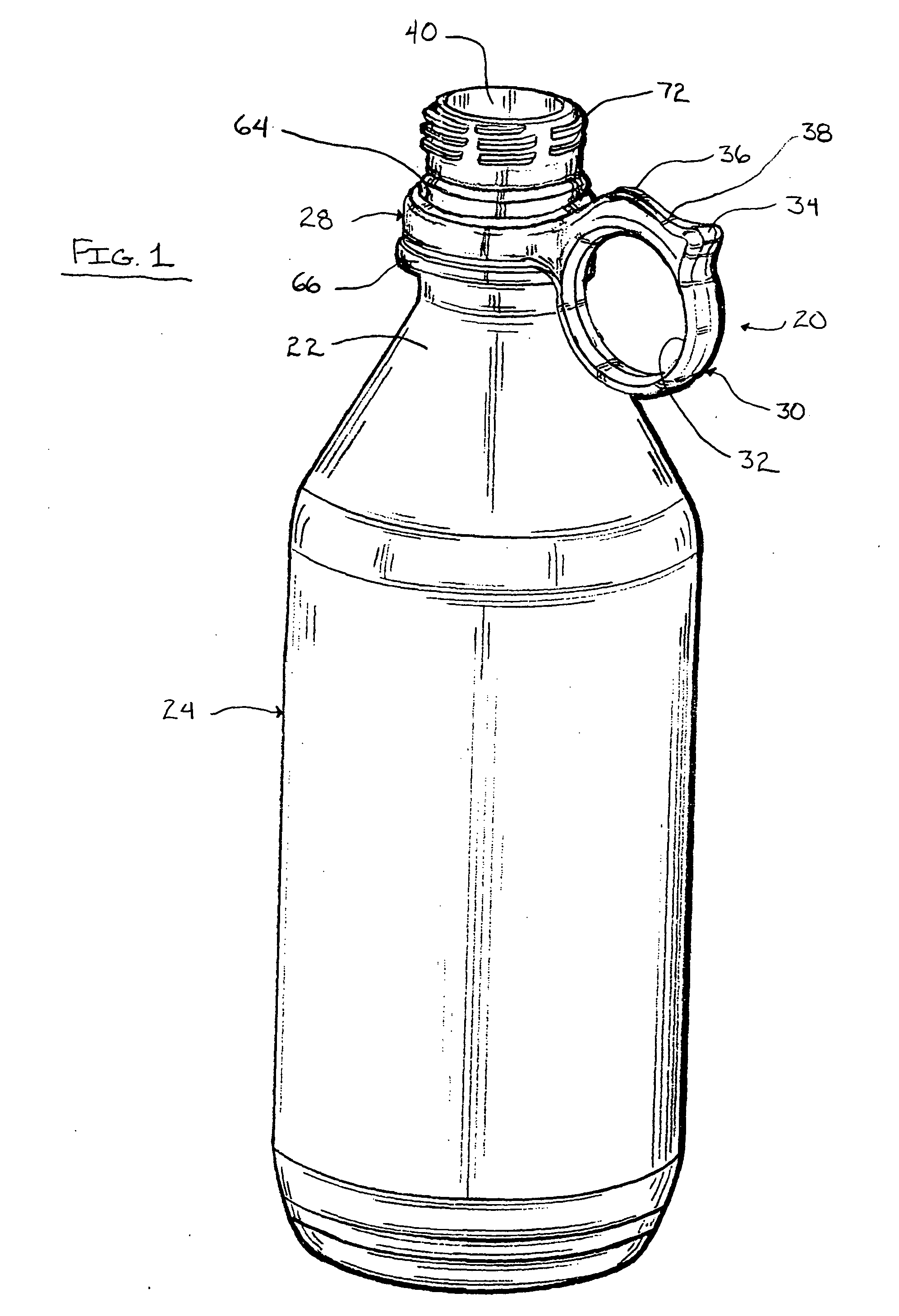 Ring handle for bottles