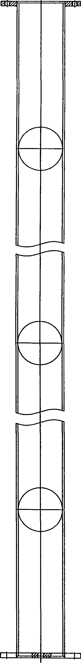 High discharge device for loose unpacked material