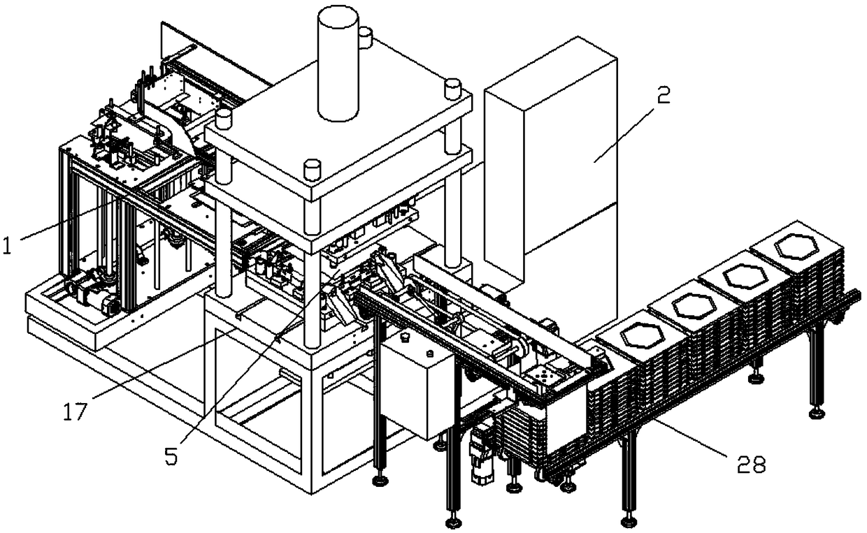 Automatic production line of aluminum ceiling gusset plates