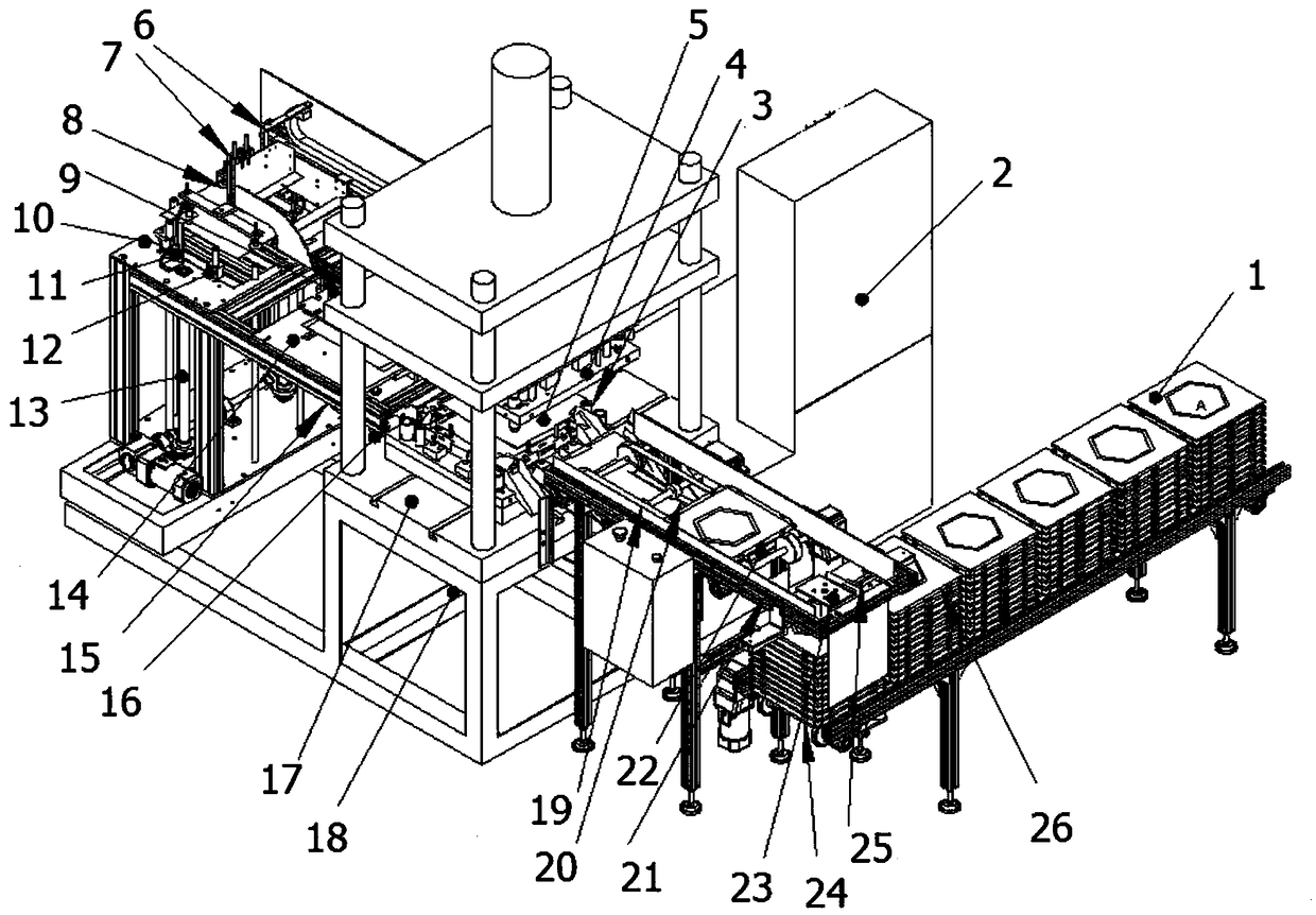 Automatic production line of aluminum ceiling gusset plates