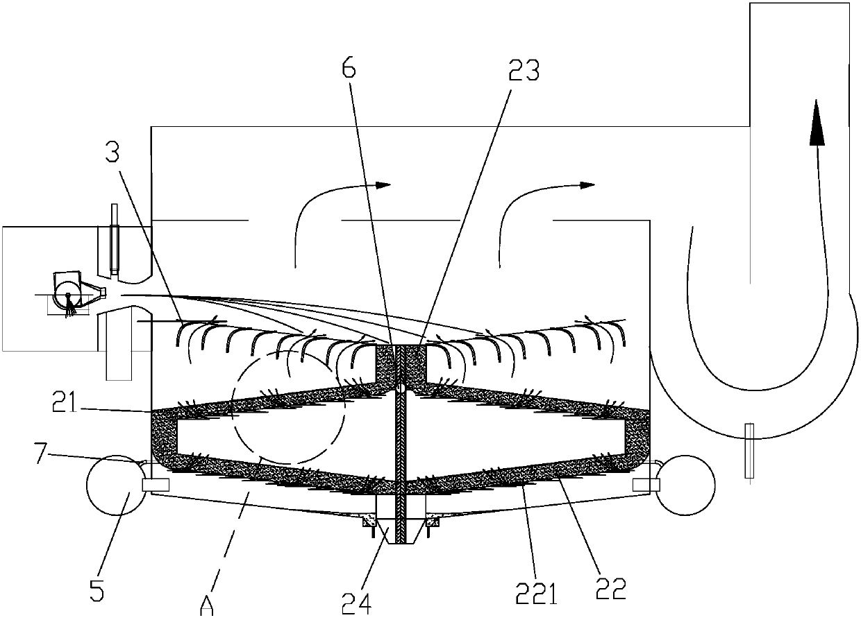 Furnace slag split-flow heat exchange device