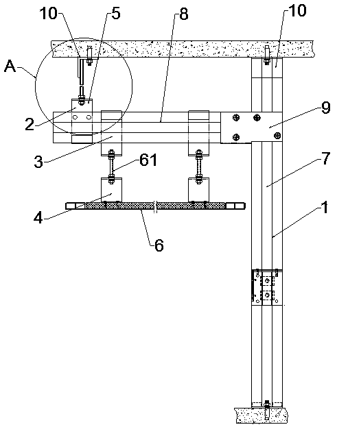 Installation structure of hanging type roof plate