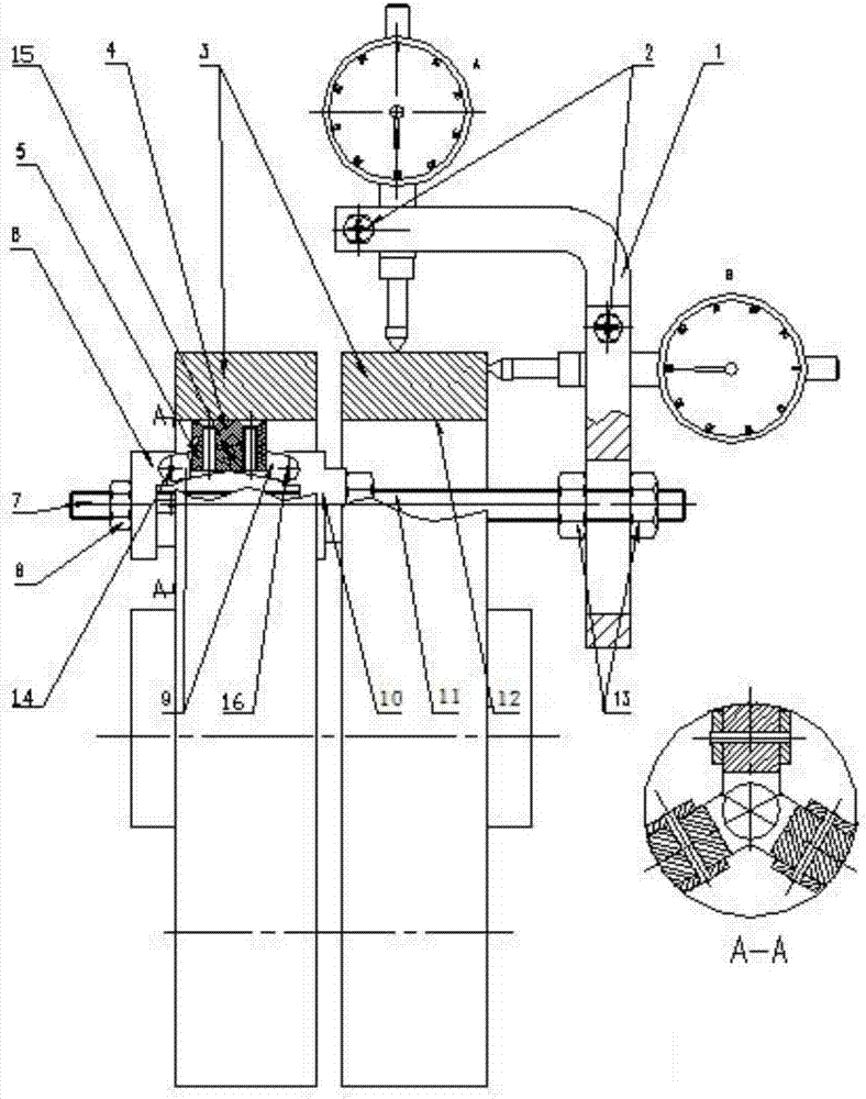 Coupling alignment dial indicator clamping type fixing device