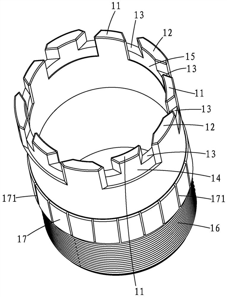 Diamond drill bit with splayed convergent alternate waterways