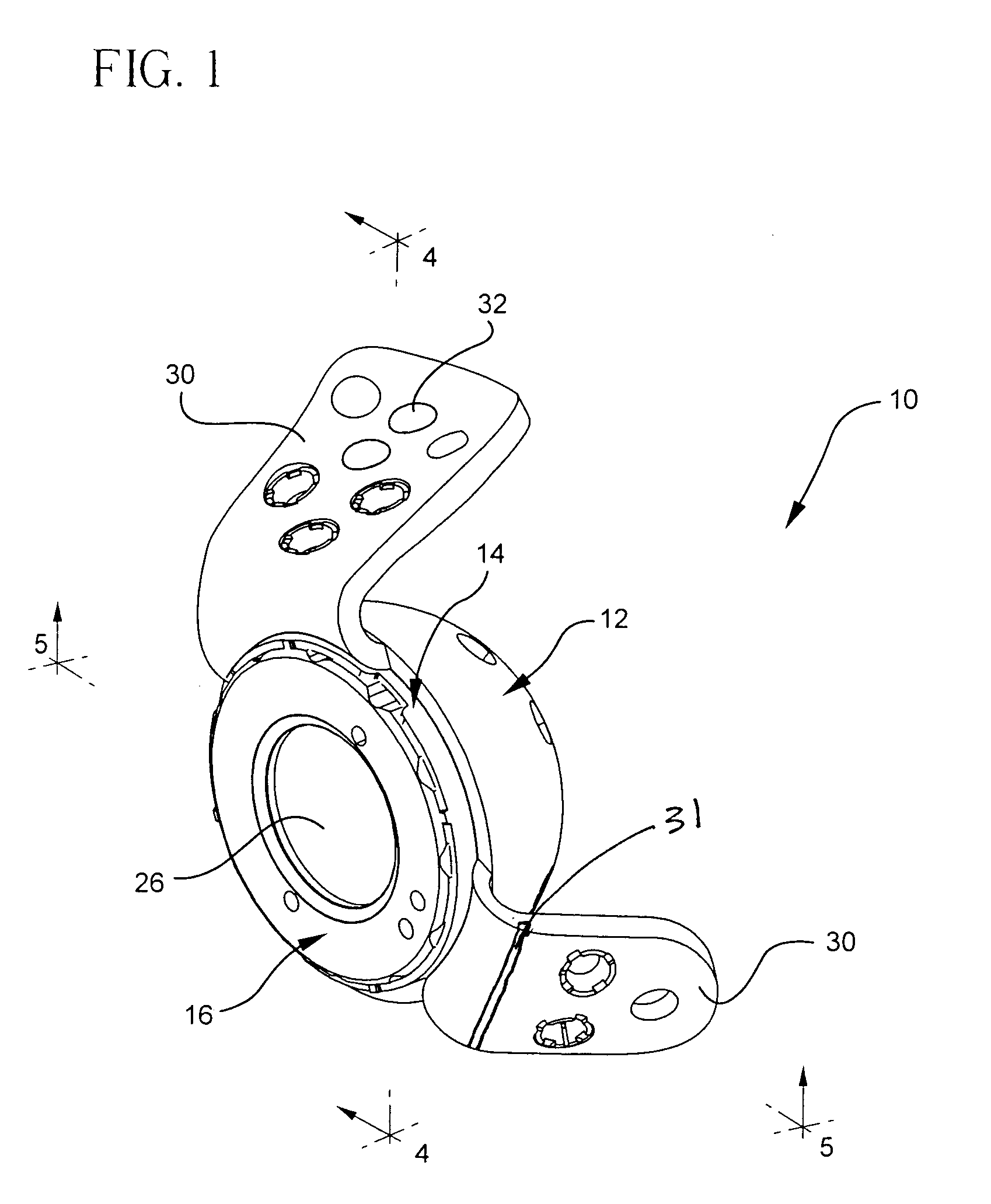 Internal adaptor for hip acetabular cage