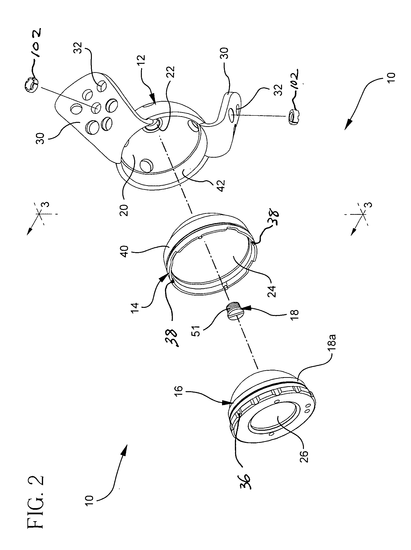 Internal adaptor for hip acetabular cage