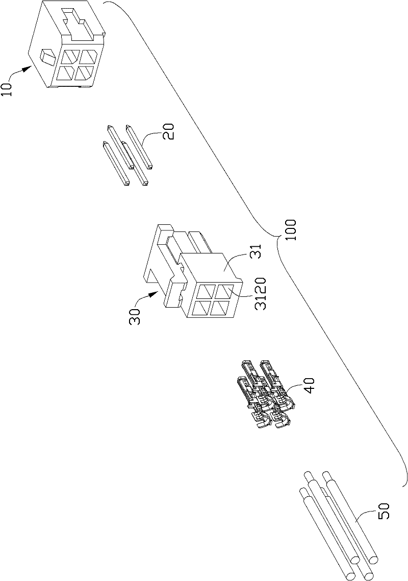 Electric connector component and plug connector