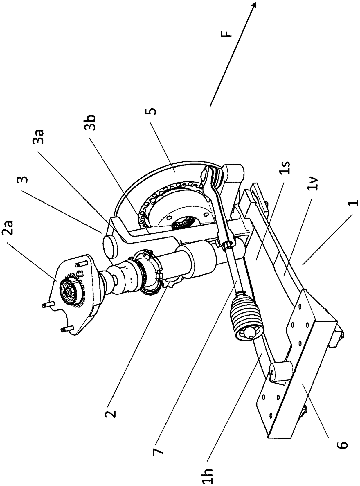 Single-wheel suspension arrangement of a vehicle having a wheel-controlling leaf spring element composed of a fiber composite material