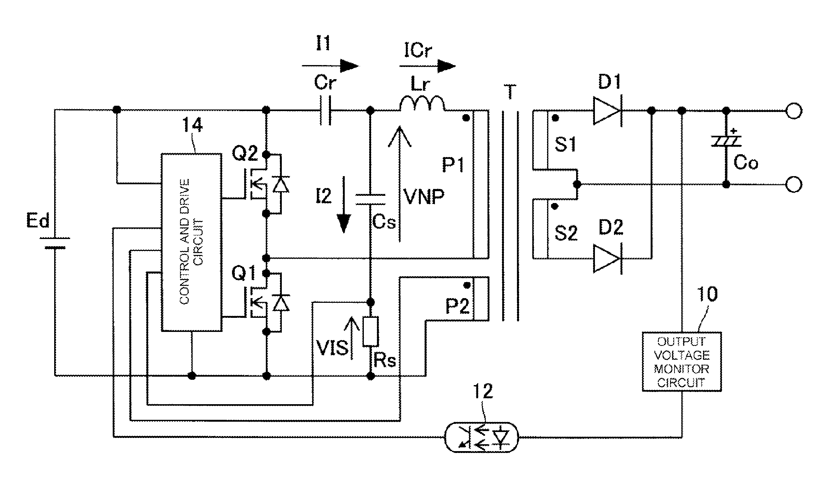 Resonant switching power supply device