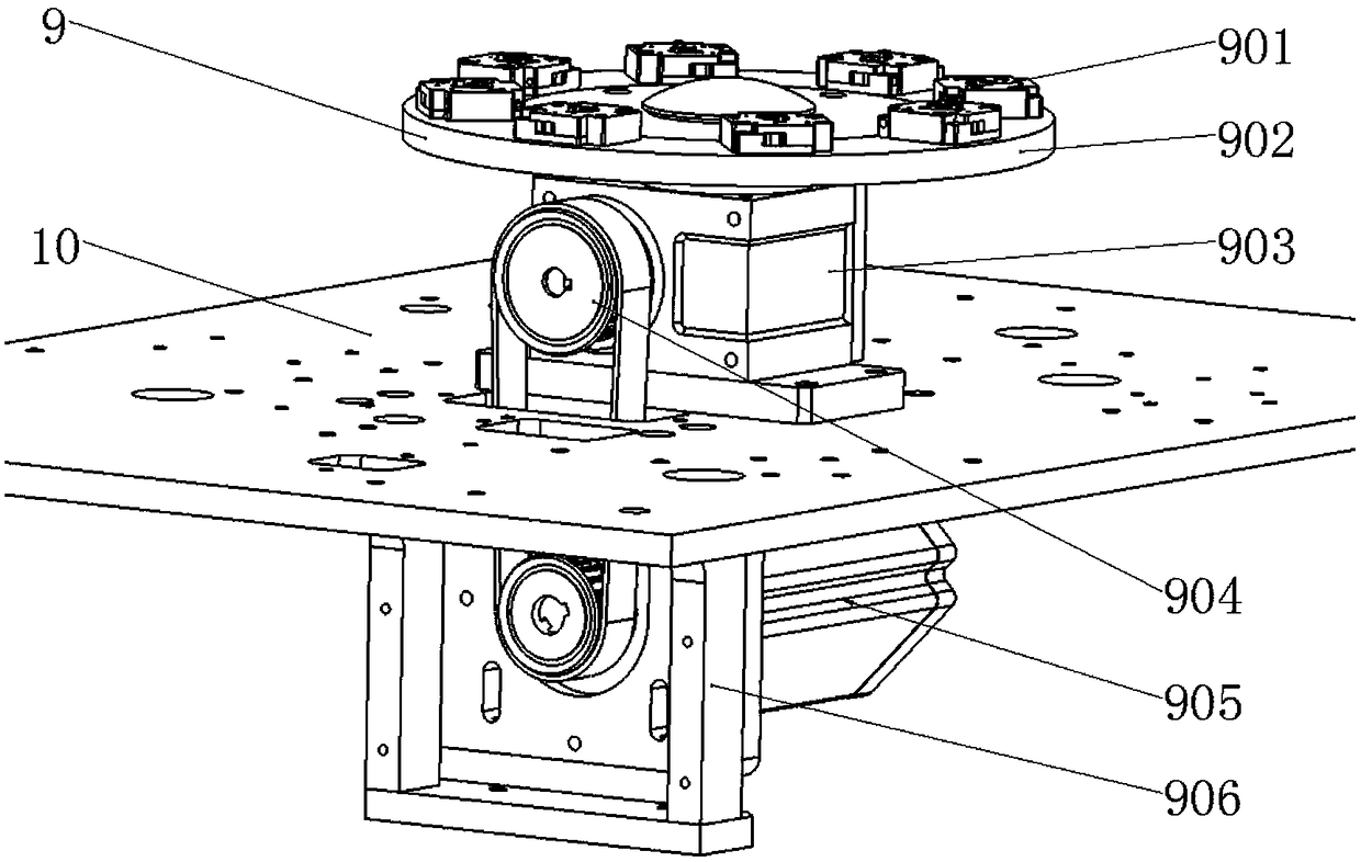 Automatic assembly device for handle and torsion spring of circuit breaker