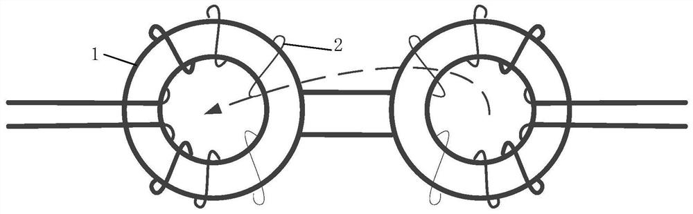 Stacked common-mode inductor, filter and power converter