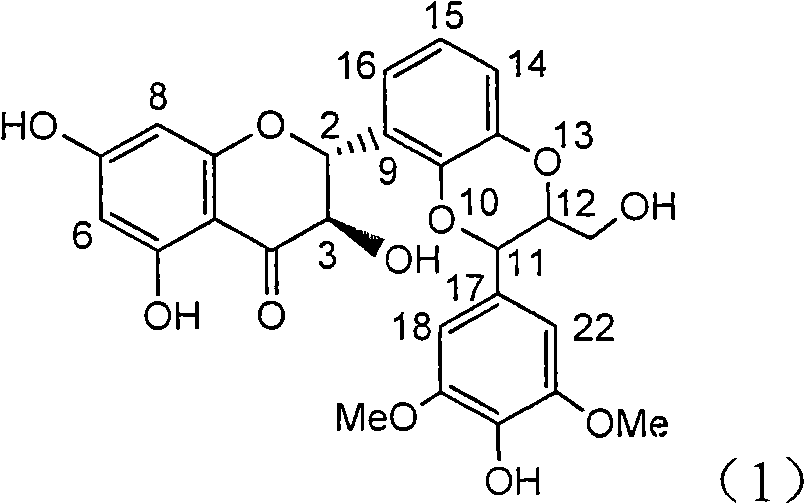 Application of flavanonol lignanoid in preparing antiviral hepatitis B medicine