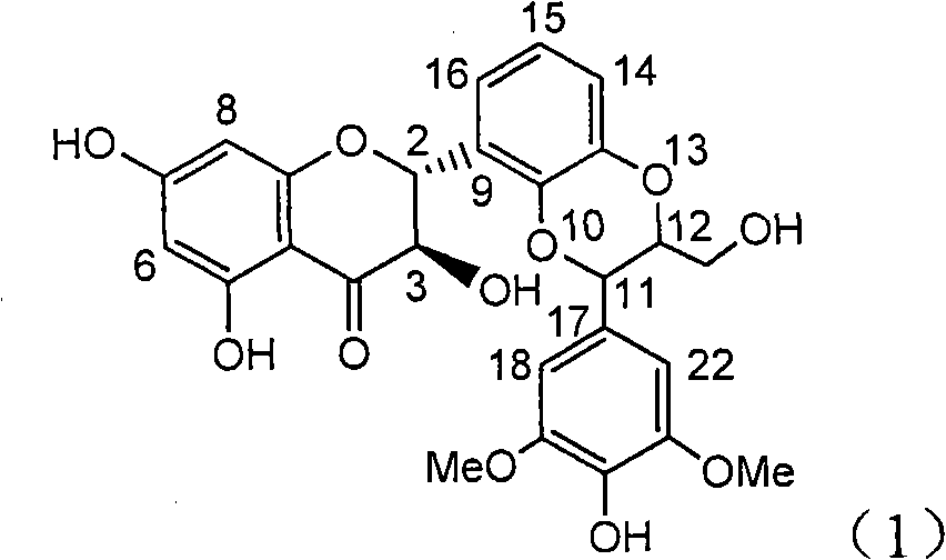 Application of flavanonol lignanoid in preparing antiviral hepatitis B medicine