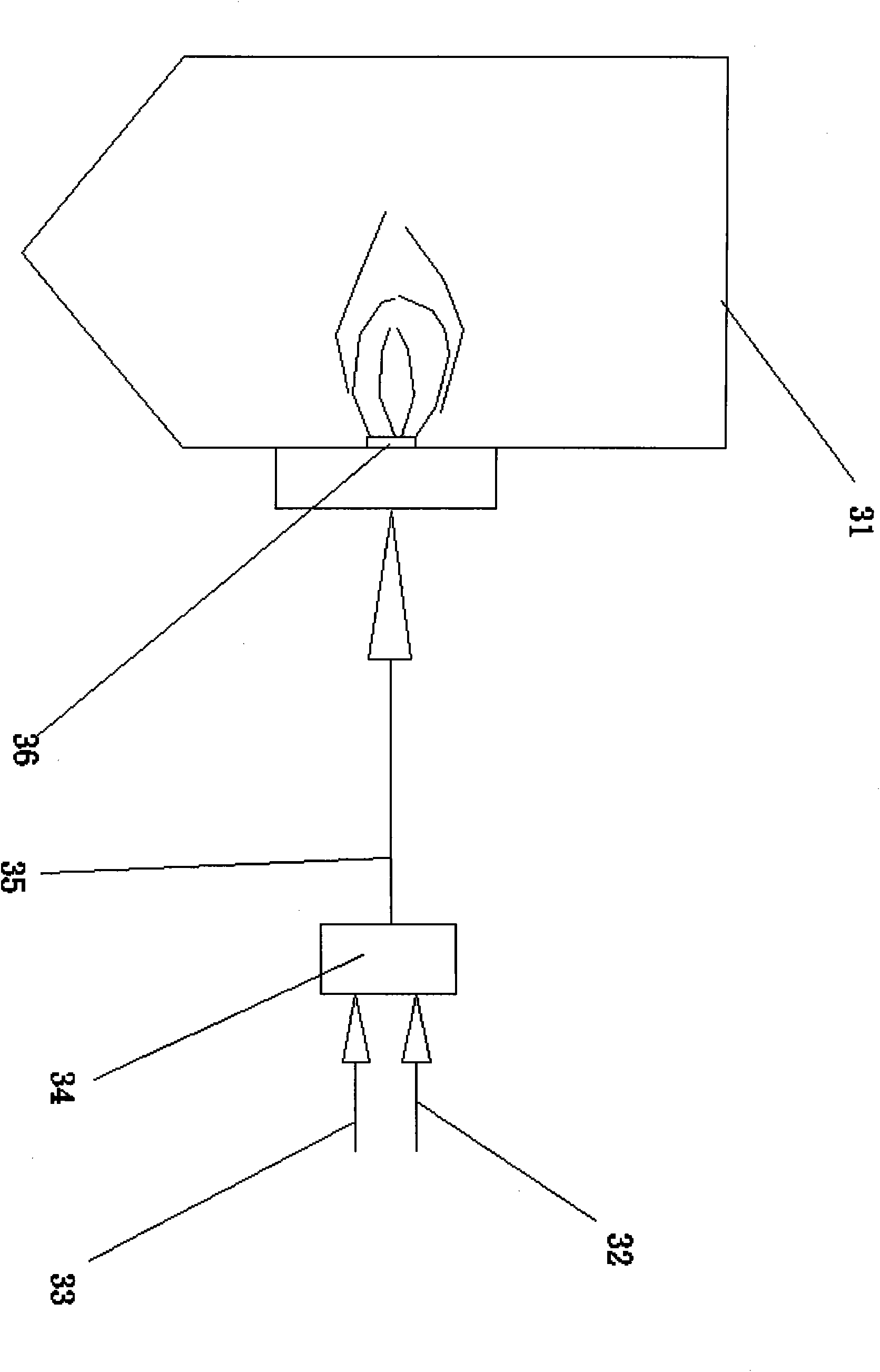 Hydrogen oxygen combustion-supporting device for improving combustion efficiencies of kiln in blown glass factory and boiler in power plant