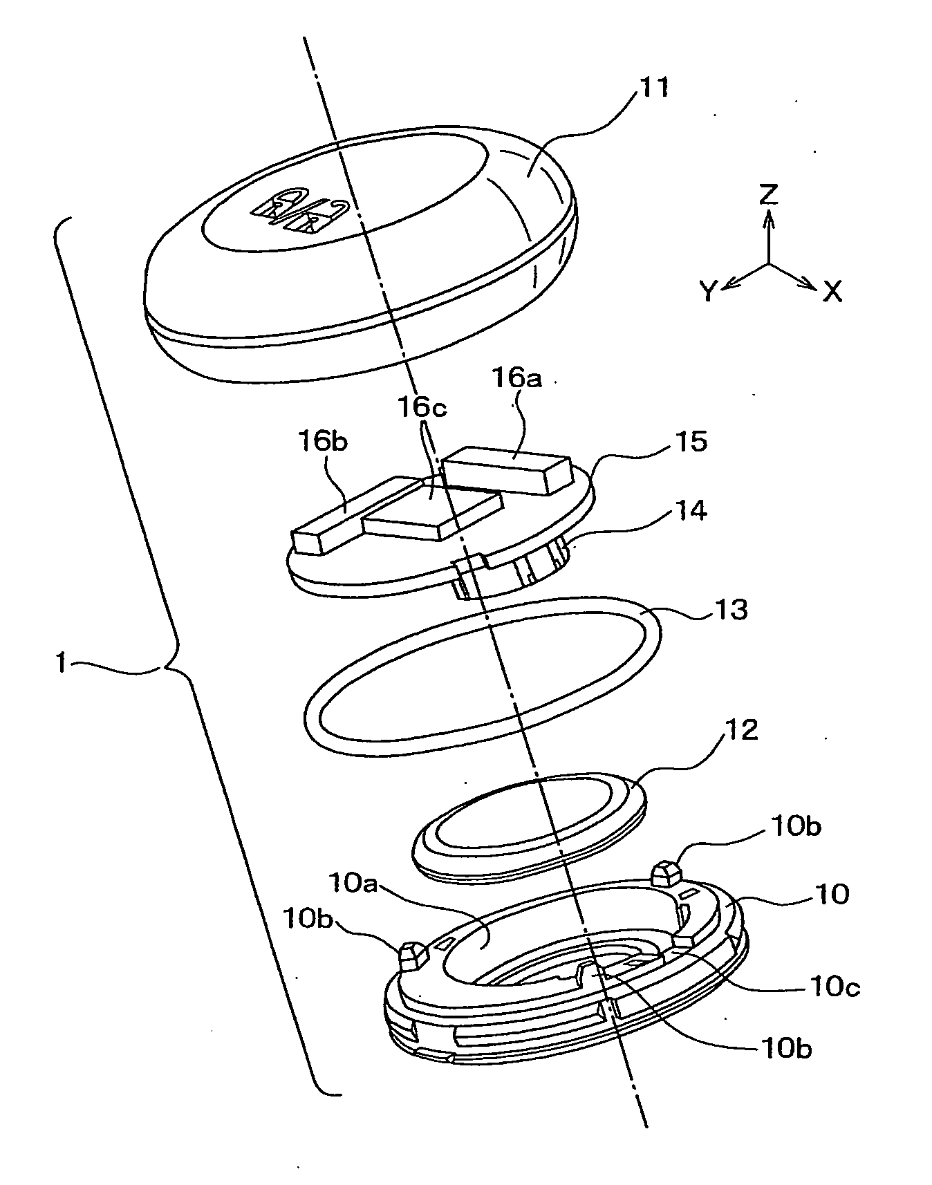 Portable transmitter powered by button battery