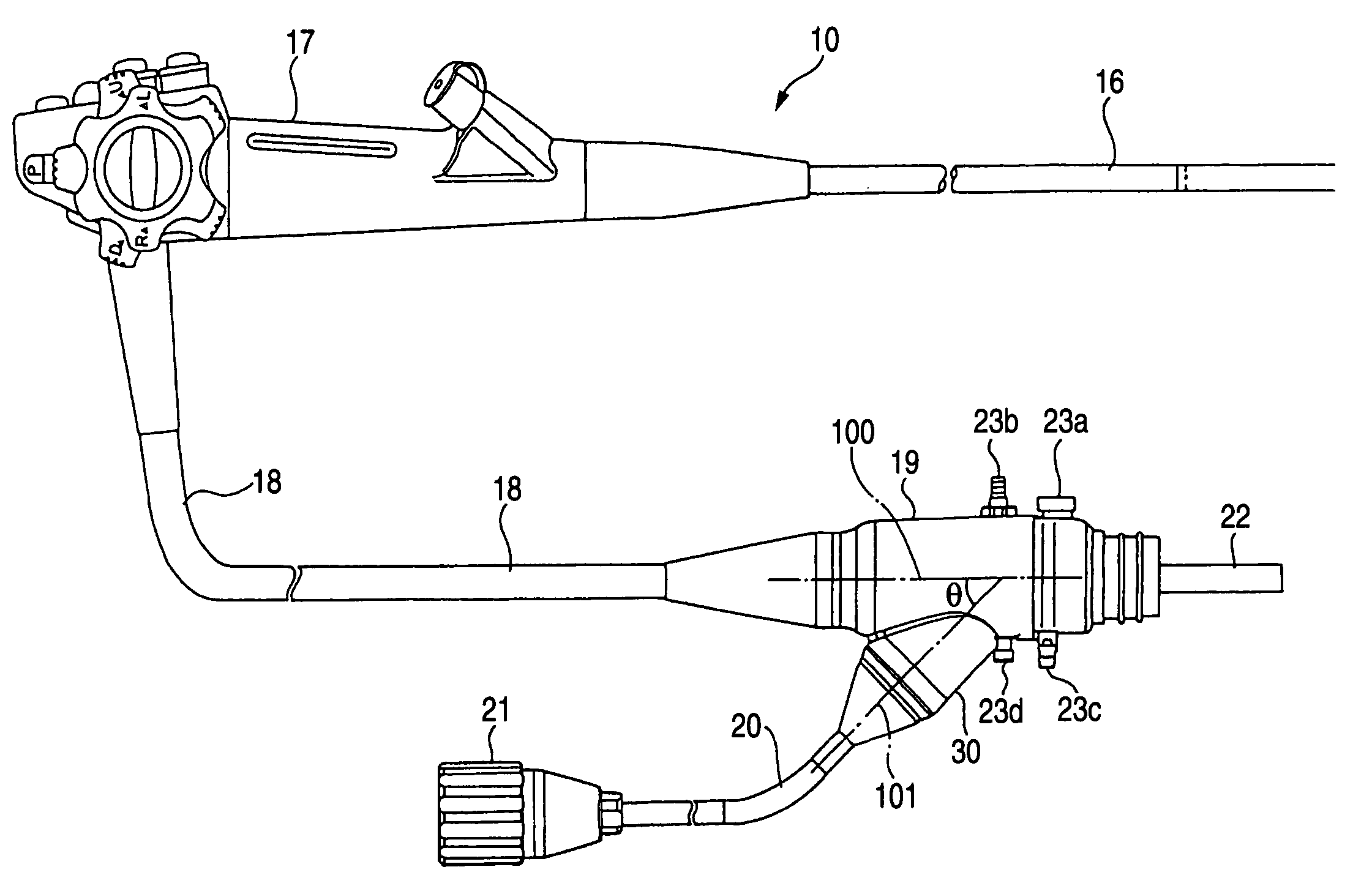 Endoscope connector device, endoscope cable lead-out unit and endoscope device