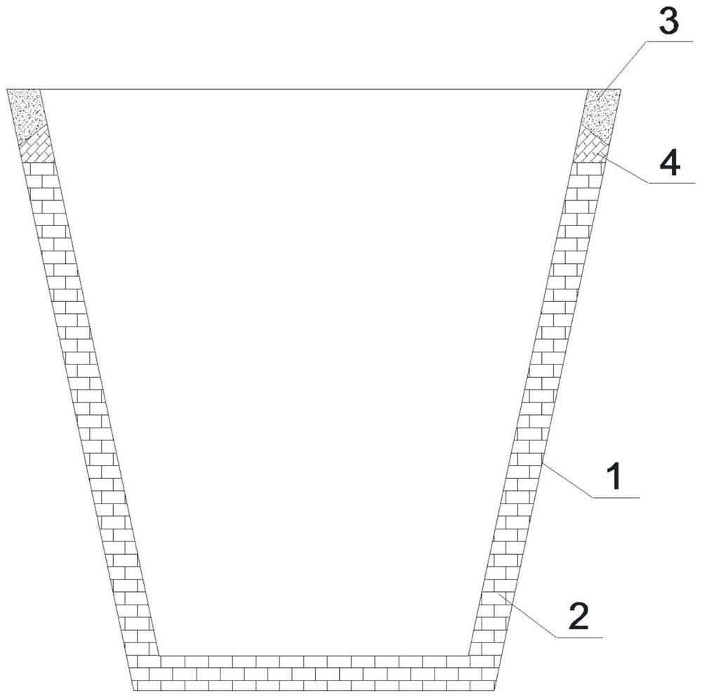 Steel ladle and steel ladle building method