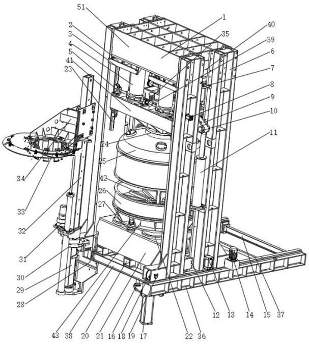 Novel translation type hydraulic vulcanizing machine