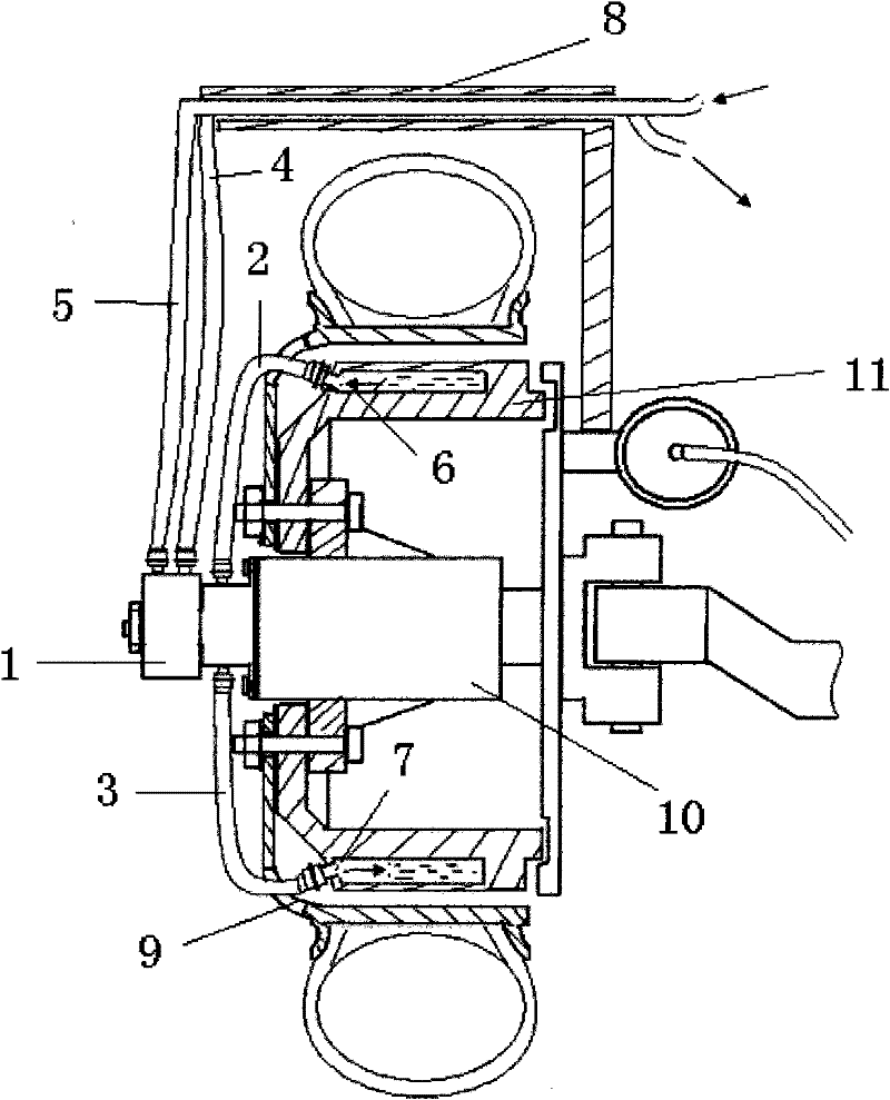 Automobile brake drum automatic circulation cooling system and control method