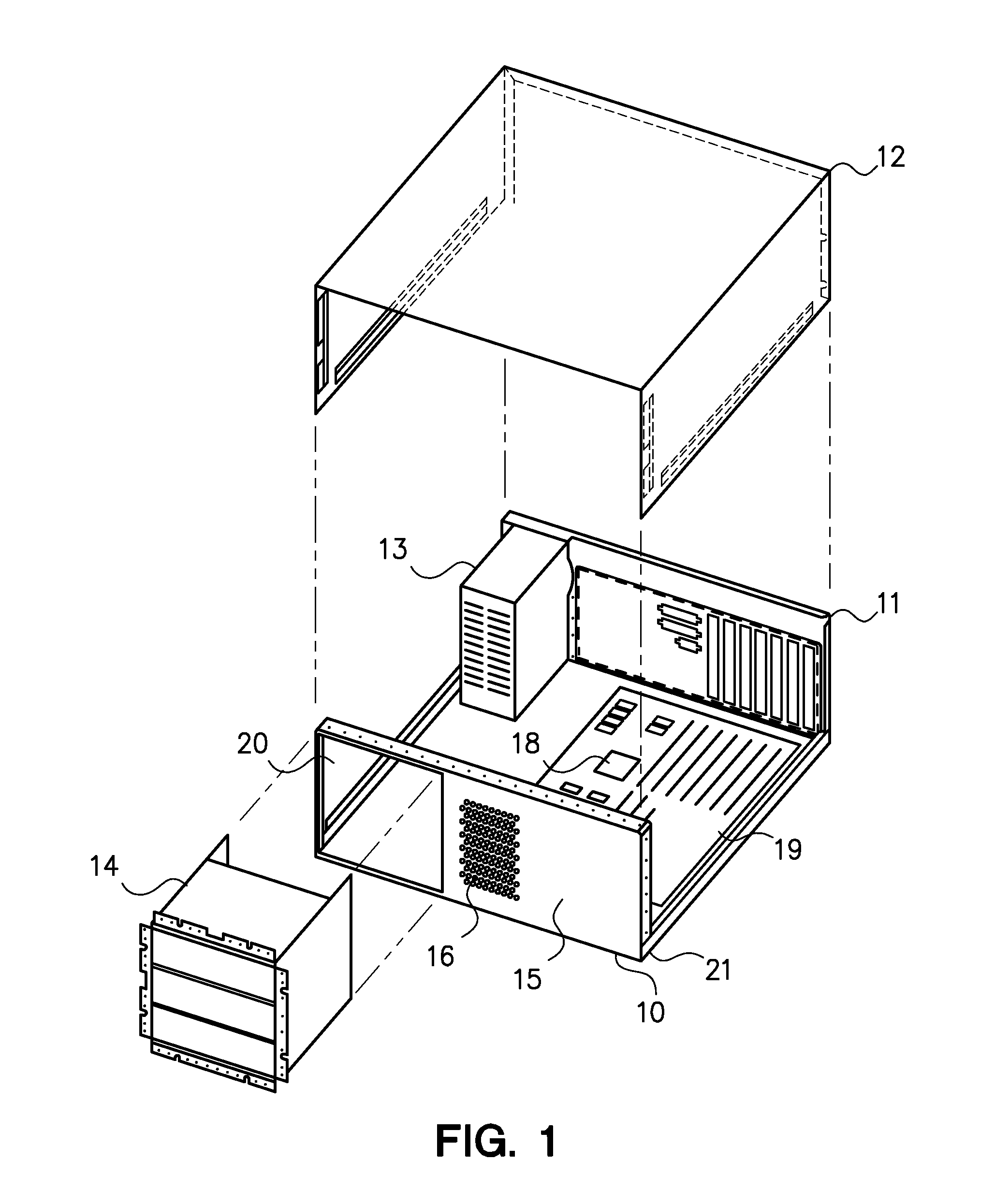 Heat sink fin structure blocking electromagnetic radiation