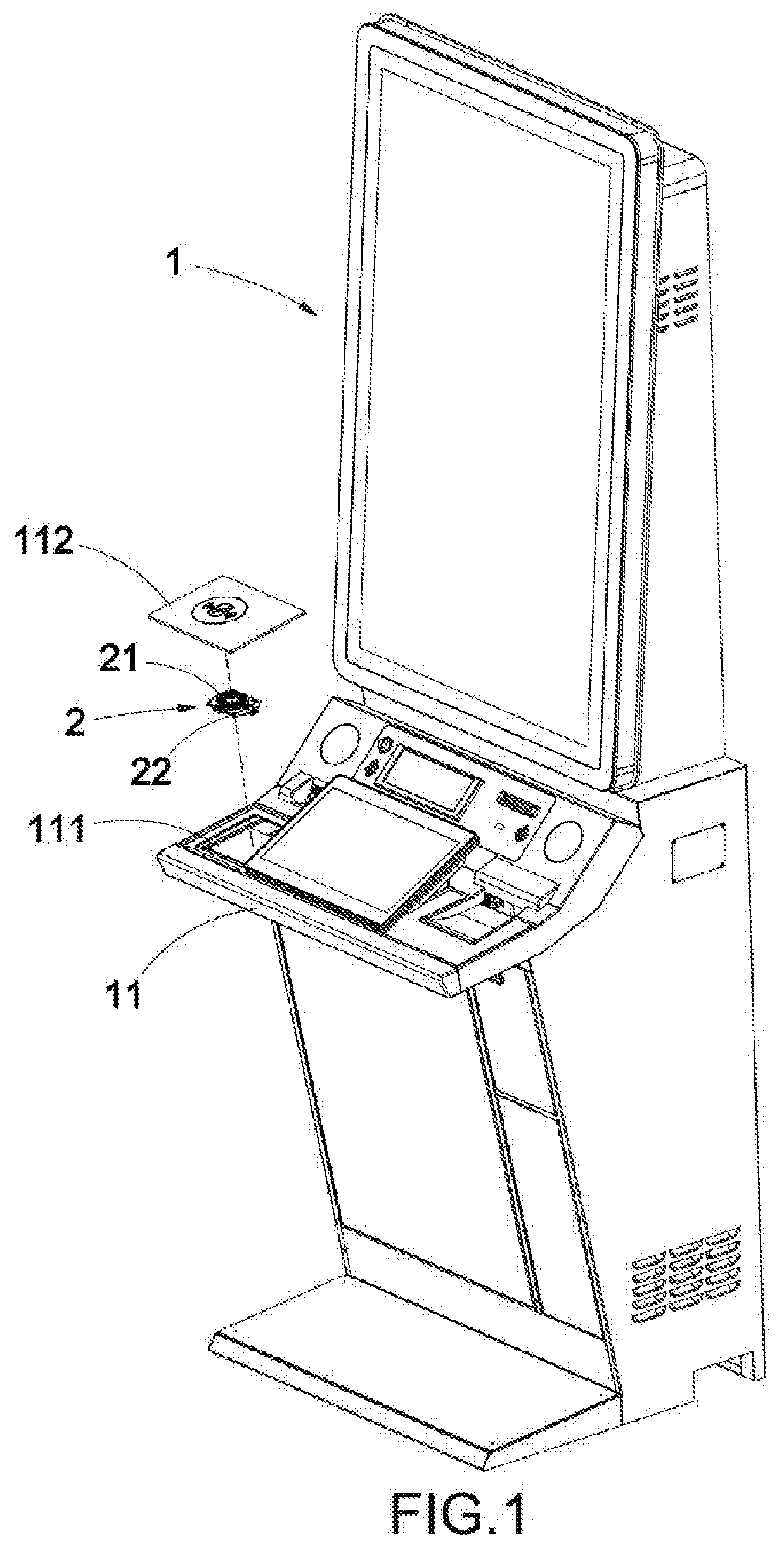 Wireless charging device of game machines