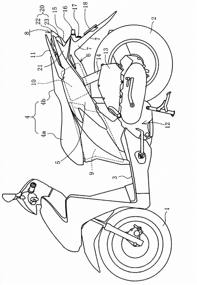 Rear lamp body structure for motorcycle