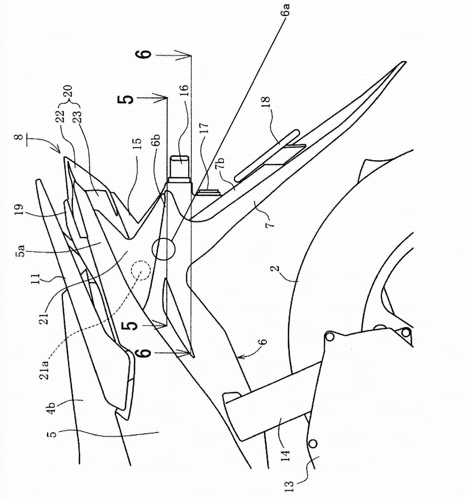 Rear lamp body structure for motorcycle