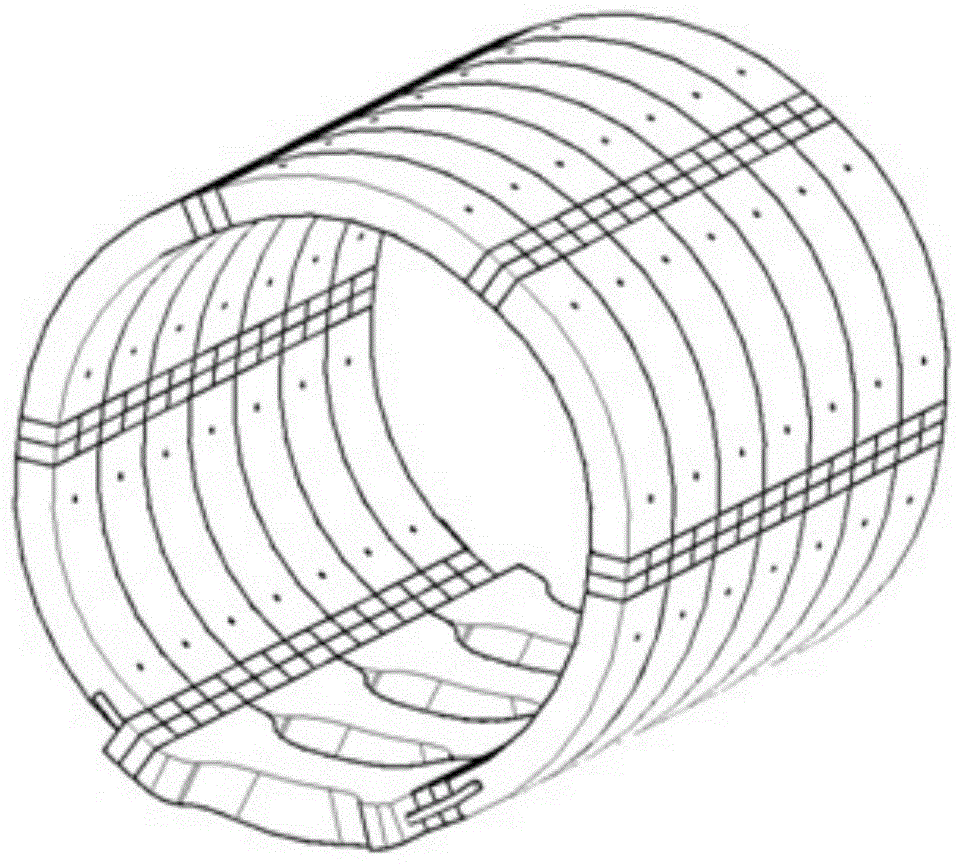 High-strength and large-shrinkage enclosed arc-plate support structure