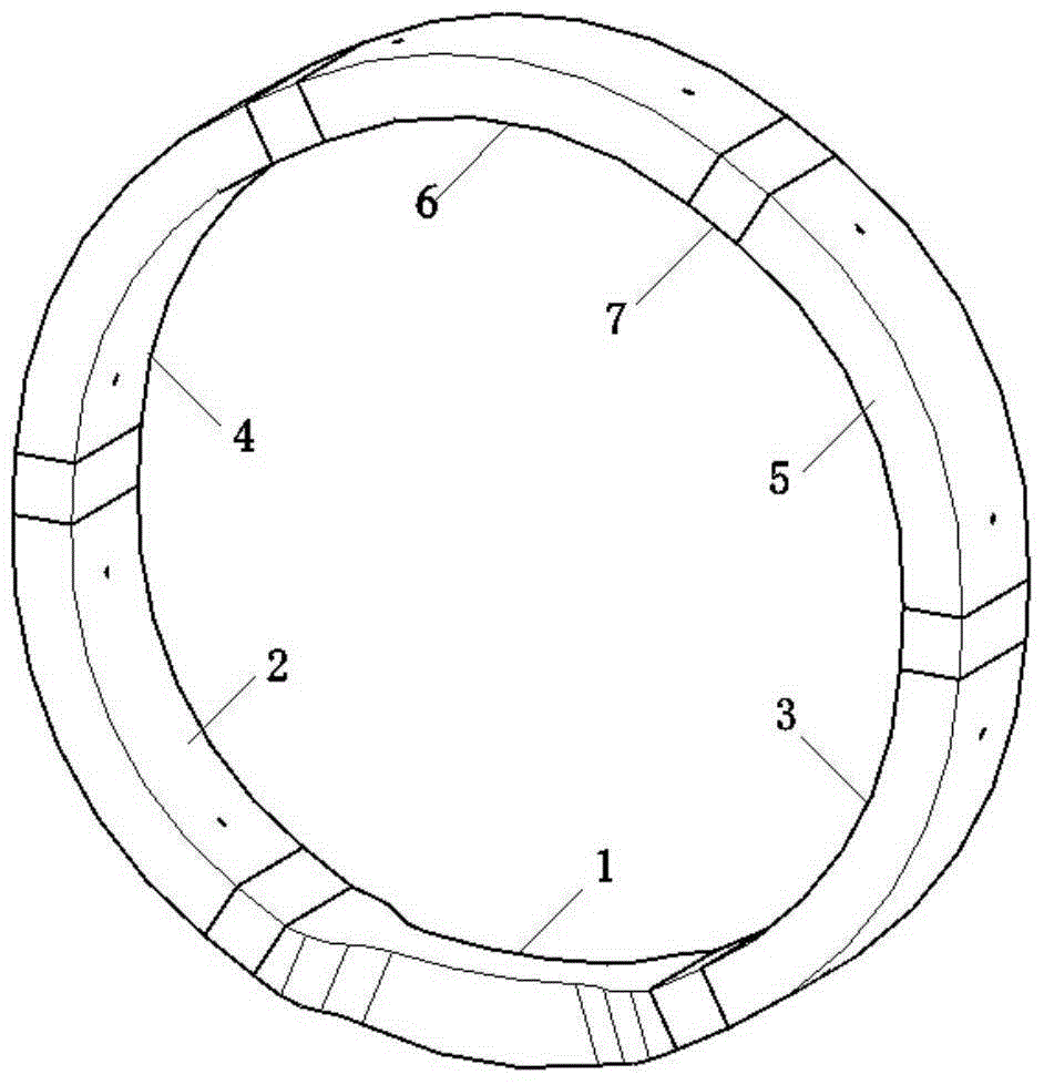 High-strength and large-shrinkage enclosed arc-plate support structure